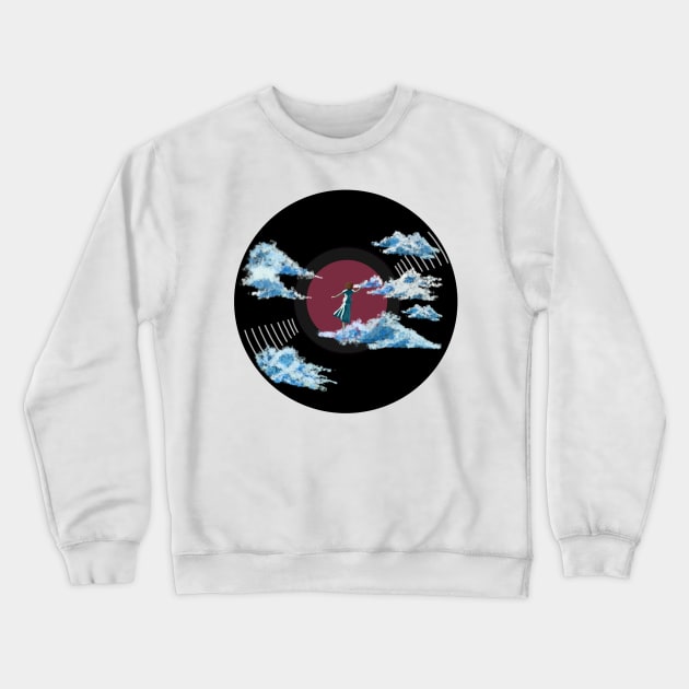 Vinyl Record - Nefelibata (cloud walker) Crewneck Sweatshirt by SwasRasaily